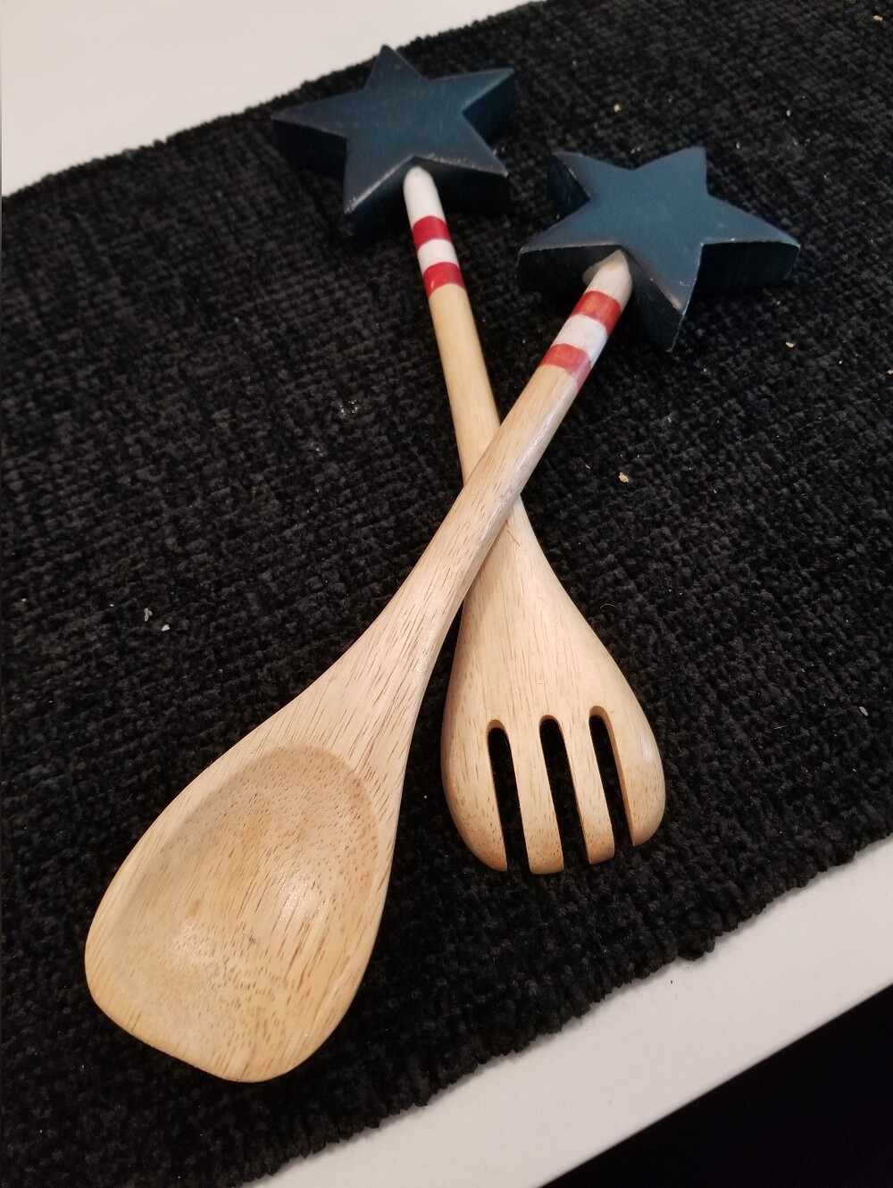 American Patriotic Salad Spoon and Fork